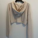 Naked Wardrobe NWT  CROPPED CREAM HOODIE SZ LARGE Photo 2