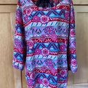 Blue Rain  classic blue and pink multi floral Top size Small Photo 0