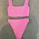 Naked Wardrobe NWOT  Smocked 2 Piece Bikini Pink size Small Photo 0