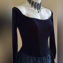 Jessica McClintock  Ball Gown Blue Metallic Velvet Taffeta Tulle Dress Sz 4 Photo 4