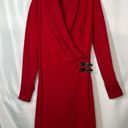 Ralph Lauren  Jean Company Red Wrap long sleeve 100% Cotton Dress Sz Medium Photo 7