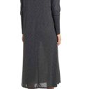 Caslon New  Cozy Knit Long Sleeve Wrap Dress Side Tie Midi Charcoal Grey Photo 2