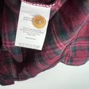 Thread and Supply NWT  Relaxed Plaid Flannel Buttondown Shirt Wine Size XS NEW Photo 5