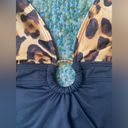 Ralph Lauren Y2K Lauren  animal print ring halter one piece swimsuit, size 12 Photo 2