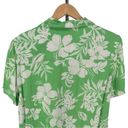 Caribbean Joe  90s Vintage Lime Green Tropical Floral Button Down Top Photo 3