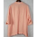 Bryn Walker  Womens Top Size M Peach Linen Button Up Asymmetric Oversized Tunic Photo 9