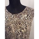 Adrianna Papell  Animal Print Tie Front Sleeveless Top Stretch Size Medium M Photo 3