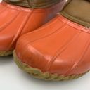 Jack Rogers Chloe Coral Orange Brown Whipstitch Gold Detail Duck Boots 7 Winter Photo 6