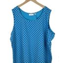 Joan Rivers NWOT  Blue Polka Dot Sleeveless Top Tank Top Size 3X Photo 0