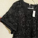 City Chic  black 3D garden floral mesh cropped short sleeve blouse NEW XS/14 Photo 3