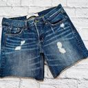 Bermuda Abercrombie &‎ Fitch Short Womens 2/26 Blue Cotton Distressed Denim  Photo 0