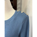 L'Agence  Womens Sweater Dress Blue Stretch Jewel Neck Long Sleeve Ribbed S New Photo 3