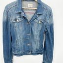 Mango  Jeans Medium Wash Blue Denim Button Down Jean Jacket Women's Size XX-Small Photo 0