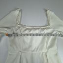 White Pearl Trim Mini Dress Long Sleeve Size Small Lightweight Photo 6