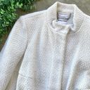 Walter Baker Walter Tweed Knit Wool Blend Ruched Snap Swing Blazer Jacket Ivory White Size 6 Photo 3