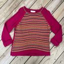 Susan Bristol  Women's Pink Lattice Front Pullover Sweater Size L Photo 0