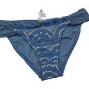 PilyQ NWT  Women's Sky Blue Lace Fanned Full Swim Wear Bikini Bottom Size S Photo 0