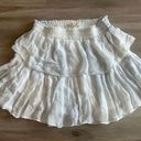 Love Shack Fancy  S White Tiered Cottage Core Mini Skirt Photo 0