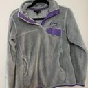 Patagonia  Gray and‎ Purple Synchilla Snap-T Fleece Pullover Women's Medium Photo 0