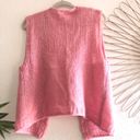 Cottage core girly Pink crochet knit sleeveless cardigan with a vintage retro vibe vibes Size L Photo 1