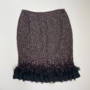 Lafayette 148  New York Tweed Skirt Beaded Ruffle Alpaca Blend Skirt 6 Photo 4