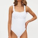 Beach Riot  Sydney Rhinestone Bride One Piece Swimsuit Tie Strap White Women's XS Photo 0