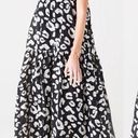 Hunter Bell Camden Tiered Maxi Dress Onyx Cheetah Jacquard Print NWT Sz Medium Photo 0