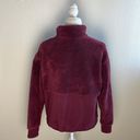 All In Motion  - Women's Snap Front Cozy Sherpa Pullover Sweatshirt Burgundy S Photo 6