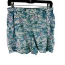 L.L.Bean  Outdoors Beach Palm Tree Lightweight Elastic Waist Nylon Shorts Size S Photo 0