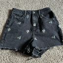 Topshop Embroidered Flowered Jean Shorts Photo 0