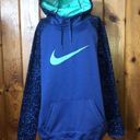 Nike LADIES  DRI-FIT EMBROIDERED SWOOSH PULL OVER HOODIE size large purple/blue Photo 0