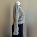 The Moon  & Madison Sage Waffle knit Frey Trim Cute Sweater Pull Over Sage Green Sz S Photo 5