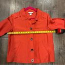 Christopher & Banks  Button Up Linen Shirt Jacket Red Orange Womens Size S Pleats Photo 6