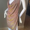 SheIn Sexy Draped Backless Split Hem Metallic Halter Dress size Large  New with tags  Slit on the sides  Stretchy  Measurements are provided in pictures Photo 0