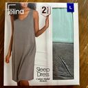 Felina Cotton Modal Stretch Sleep Dress 2-Pack Sz L Minty Charcoal Brand New Photo 2