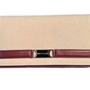 Authentic BVLGARI Canvas/Leather Beige/Plum Long bifold Wallet Photo 0