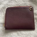 Dagne Dover Danger Dover Burgundy Pebbled Leather Zipper Pouch Clutch Wristlet Wallet Photo 9