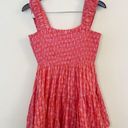 Free People  Sweet Annie Mini Dress in Pink Combo Size Small Smocked Bodice Photo 7