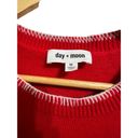 The Moon Day +  cropped red knit flutter sleeve sweater size Large NEW Photo 3