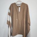 Treasure & Bond NEW  Flawed Blanket Striped 6% Wool Snap Front Poncho Cape Photo 1