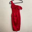 House Of CB  “Lulu” Red Asymmetric Drape Midi Corset Dress NWOT size XS Photo 6