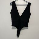 Herve Leger HERVÉ by Hervé Léger Black Plunging Knit Thong Bodysuit Size Large Photo 5