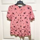 Something Navy  Pink Floral Button Front Blouse Photo 1