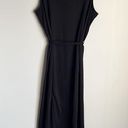 Vince  Sleeveless Pima Cotton Midi Tank Dress in Black Photo 2