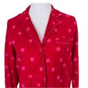 Kate Spade  Polka Dot Pajama Shirt Lounge Shirt Red Long Sleeve Women's Size‎ S Photo 4