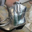 Metallic Cowboy Boots Silver Size 8 Photo 1