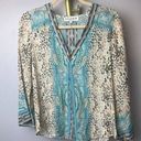 Hale Bob  Silk Cheetah Blouse Sz. S Photo 0