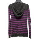 Tommy Hilfiger Tommy Girl Y2K Striped Hooded Zip Jacket Cardigan Sweater Gray Purple Top Bow Photo 2