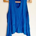 Pink republic Blue Asymmetrical Keyhole Tank Top Photo 0