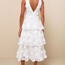 Lulus White 3D Floral Tiered Dress Photo 1